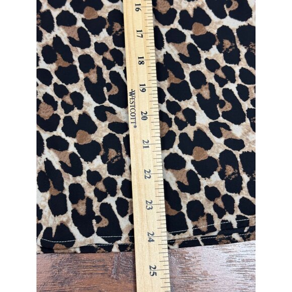 Ann Taylor Womens S Long Sleeve Chic Blouse Leopard Animal Print Black Brown - Picture 8 of 10